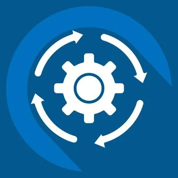 Icon Development Settings. related to Development symbol. long shadow style Illustrazione stock