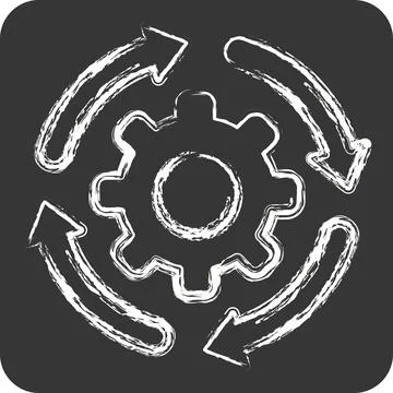 Icon Development Settings. related to Development symbol. chalk Style Stock Illustration
