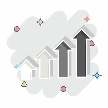 Icon Development Steps. related to Development symbol. comic style Stock Illustration