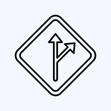 Icon Deviation Sign. suitable for education symbol. line style. simple design Stock Illustration