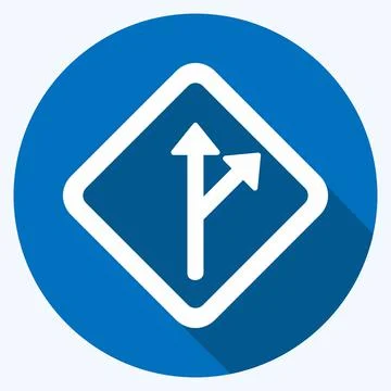 Icon Deviation Sign. suitable for education symbol. long shadow style. simple Stock Illustration