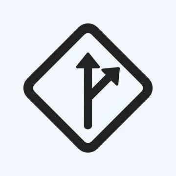 Icon Deviation Sign. suitable for education symbol. glyph style. simple desig Stock Illustration