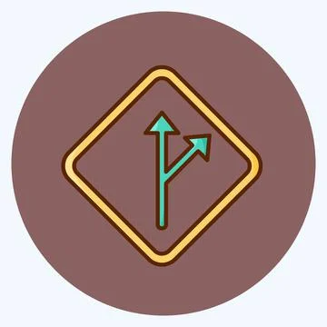 Icon Deviation Sign. suitable for education symbol. flat style. simple design Stock Illustration