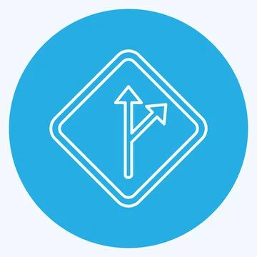 Icon Deviation Sign. suitable for education symbol. blue eyes style. simple d Stock Illustration