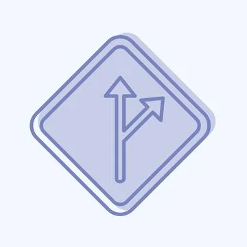 Icon Deviation Sign. suitable for education symbol. two tone style. simple de Stock Illustration