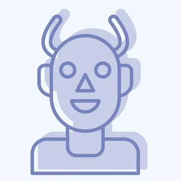 Icon Devil. related to Halloween symbol. two tone style. design editable Stock Illustration