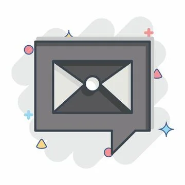 Icon Dialogue. related to Post Office symbol. comic style. simple design ed.. Stock Illustration