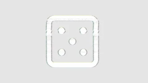 Icon dice five is distorted. Glitch. Noise, chromatic aberration, geometric 動画素材 302817060