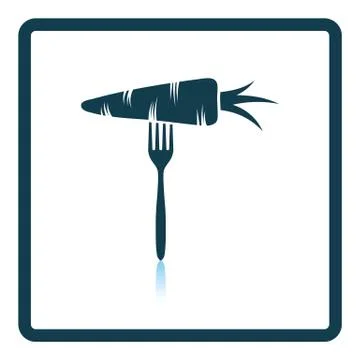 Icon of Diet carrot on fork Stock Illustration