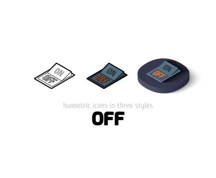 Off icon in different style Illustrazione stock