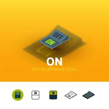 On icon in different style Stock Illustration