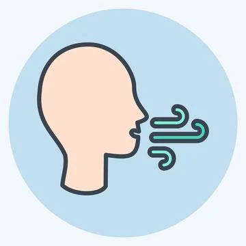 Icon Difficulty Breathing. suitable for flu symbol. color mate style. simple  イラスト素材