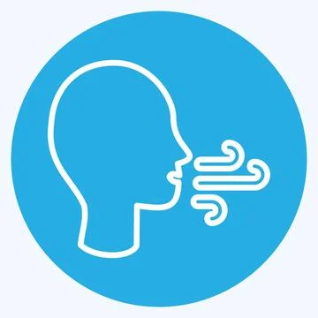 Icon Difficulty Breathing. suitable for flu symbol. blue eyes style. simple d イラスト素材