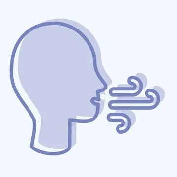 Icon Difficulty Breathing. suitable for flu symbol. two tone style. simple de イラスト素材