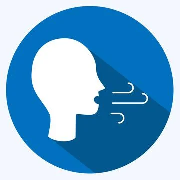 Icon Difficulty Breathing. suitable for flu symbol. long shadow style. simple イラスト素材