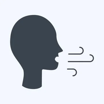 Icon Difficulty Breathing. suitable for flu symbol. glyph style. simple desig イラスト素材