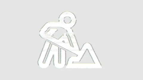 Icon digging is distorted. Glitch. Noise, chromatic aberration, geometric Stock Footage 305979226