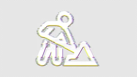 Icon digging is distorted. Glitch. Noise, chromatic aberration, geometric Stock Footage 305980349