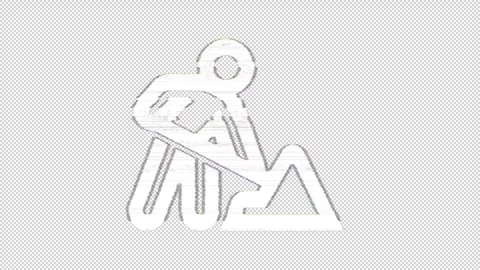 Icon digging is distorted. Glitch. Noise, chromatic aberration, geometric Stock Footage 305981001