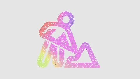 Icon digging is made up of LED square shapes that shimmer and flicker. There are Stock Footage 296939458