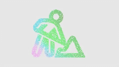 Icon digging is made up of LED square shapes that shimmer and flicker. There are Stock Footage 296941275