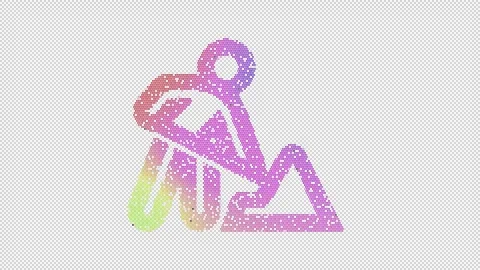 Icon digging is made up of LED square shapes that shimmer and flicker. There are Stock Footage 296942062