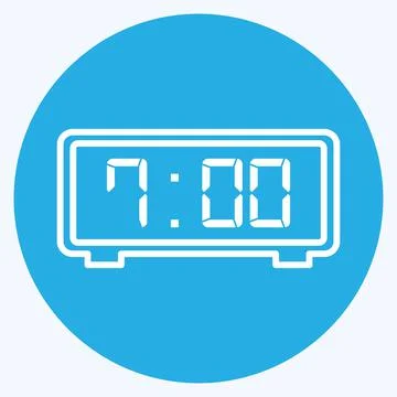Icon Digital Clock - Blue Eyes Style - Simple illustration,Editable stroke Stockillustratie