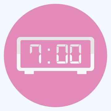 Icon Digital Clock - Flat Style - Simple illustration,Editable stroke Stockillustratie