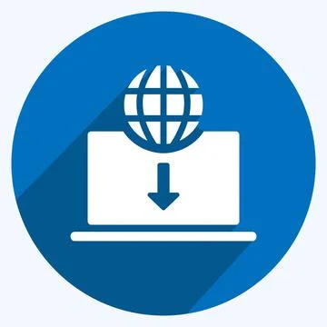 Icon Digital Commerce. suitable for Education symbol. long shadow style. simp Stock Illustration