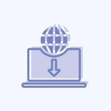 Icon Digital Commerce. suitable for Education symbol. two tone style. simple  Stock Illustration