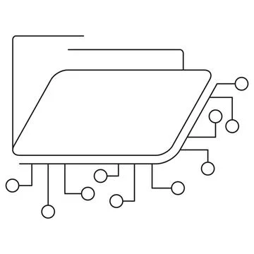 Icon of a digital folder with circuit connections イラスト素材