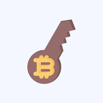 Icon Digital Key. related to Cryptocurrency symbol. flat style Stockillustratie