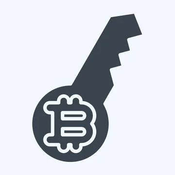 Icon Digital Key. related to Cryptocurrency symbol. glyph style Stockillustratie