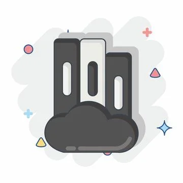Icon Digital Library. related to Education symbol. Comic Style. simple desi.. Stock Illustration