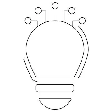 Icon of a digital light bulb with circuit connections Stock Illustration
