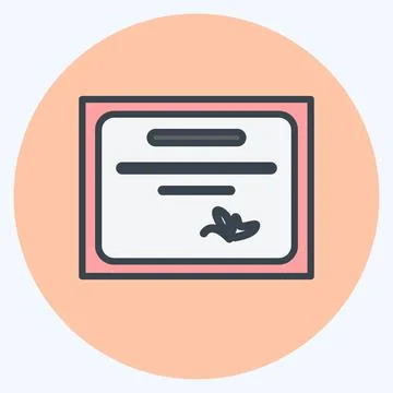 Icon Diploma. suitable for Web Interface symbol. color mate style. simple des イラスト素材