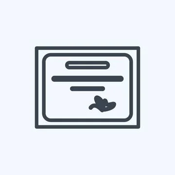 Icon Diploma. suitable for Web Interface symbol. line style. simple design ed Ilustración de archivo