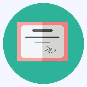 Icon Diploma. suitable for Web Interface symbol. flat style. simple design ed Stock Illustration