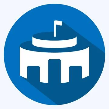 Icon Diplomatic Building. suitable for Community symbol. long shadow style. s Ilustración de archivo