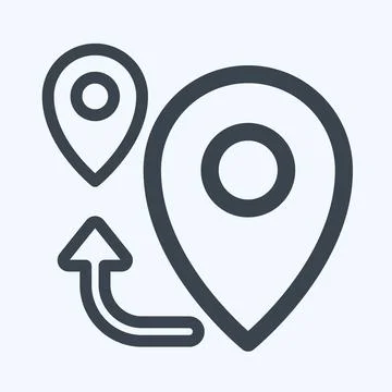 Icon Direction 3 - Line Style Stock Illustration