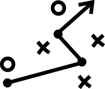 Icon of direction arrow as concept of strategy and tactic Stock Illustration