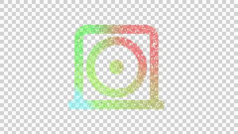 Icon disc drive is made up of LED square shapes. There are bright diodes and Stock Illustration