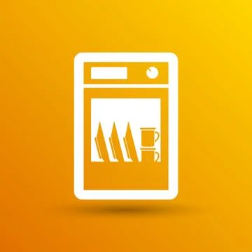 Icon dishwasher appliance vector kitchen clean logo Stock Illustration