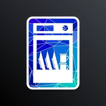 Icon dishwasher dishe washer vector kitchen clean Stock Illustration