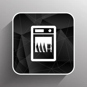Icon dishwasher dishe washer vector kitchen clean Stock Illustration