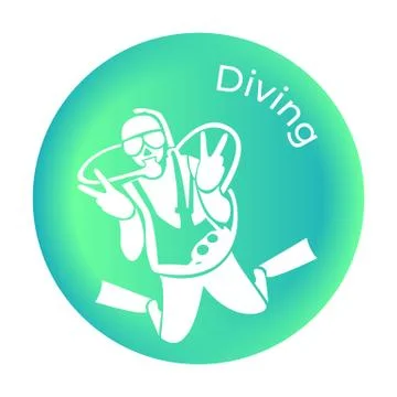 Icon Diving from the Sea set. Vector illustration Stock Illustration