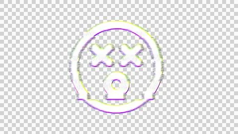 Icon dizzy is distorted. Glitch. Noise, chromatic aberration, geometric Stock Illustration