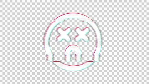 Icon dizzy is distorted. Glitch. Noise, chromatic aberration, geometric Stock Illustration