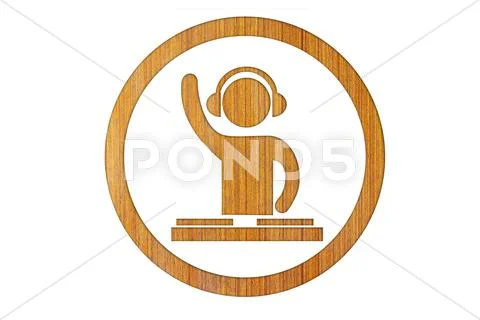 Icon dj wood Stock Illustration