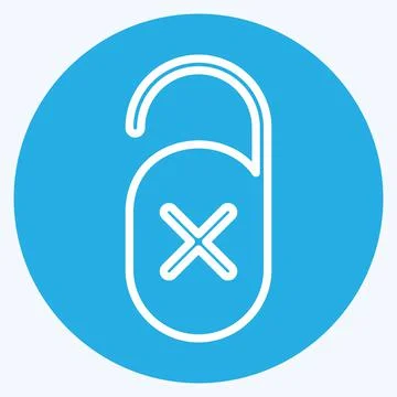 Icon Do not Disturb - Blue Eyes Style - Simple illustration,Editable stroke 스톡 일러스트